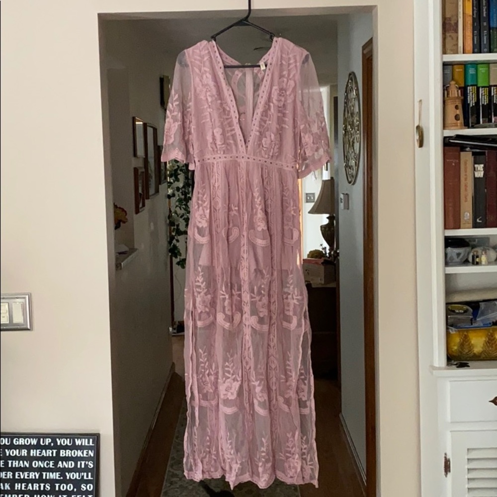 NWOT Dusty Mauve/Rose Lace Romper M